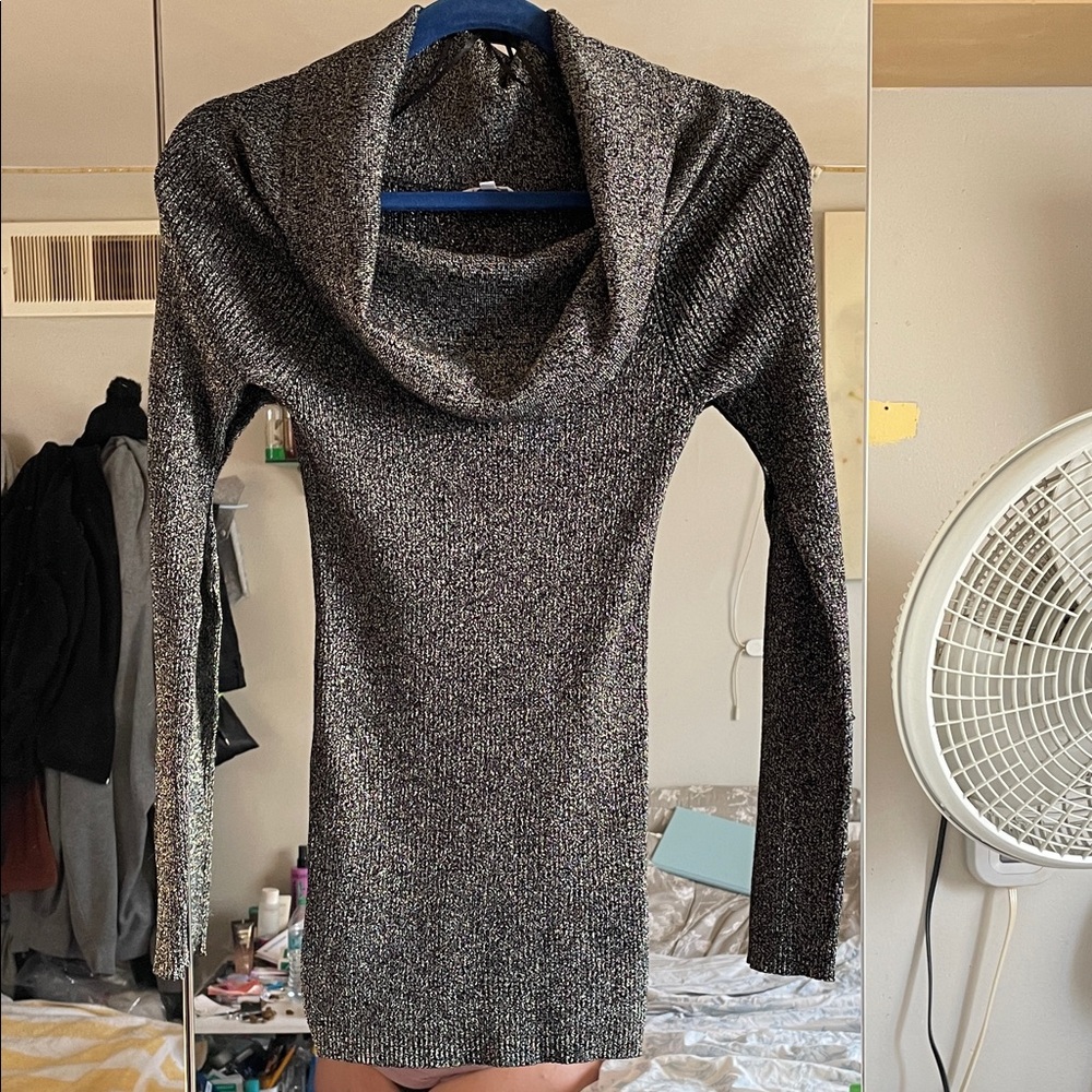 Candie's Metallic Cowl Neck Sweater - Picture 3 of 5